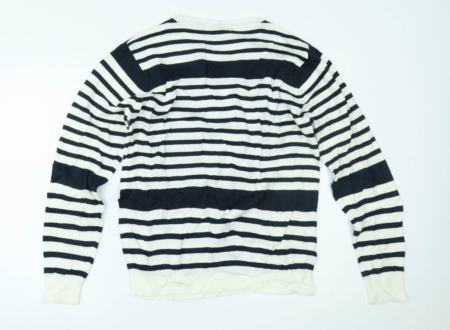 Primark Mens Blue Striped  Pullover Jumper Size L