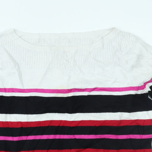 M&Co Womens Multicoloured Striped  Basic Blouse Size 12