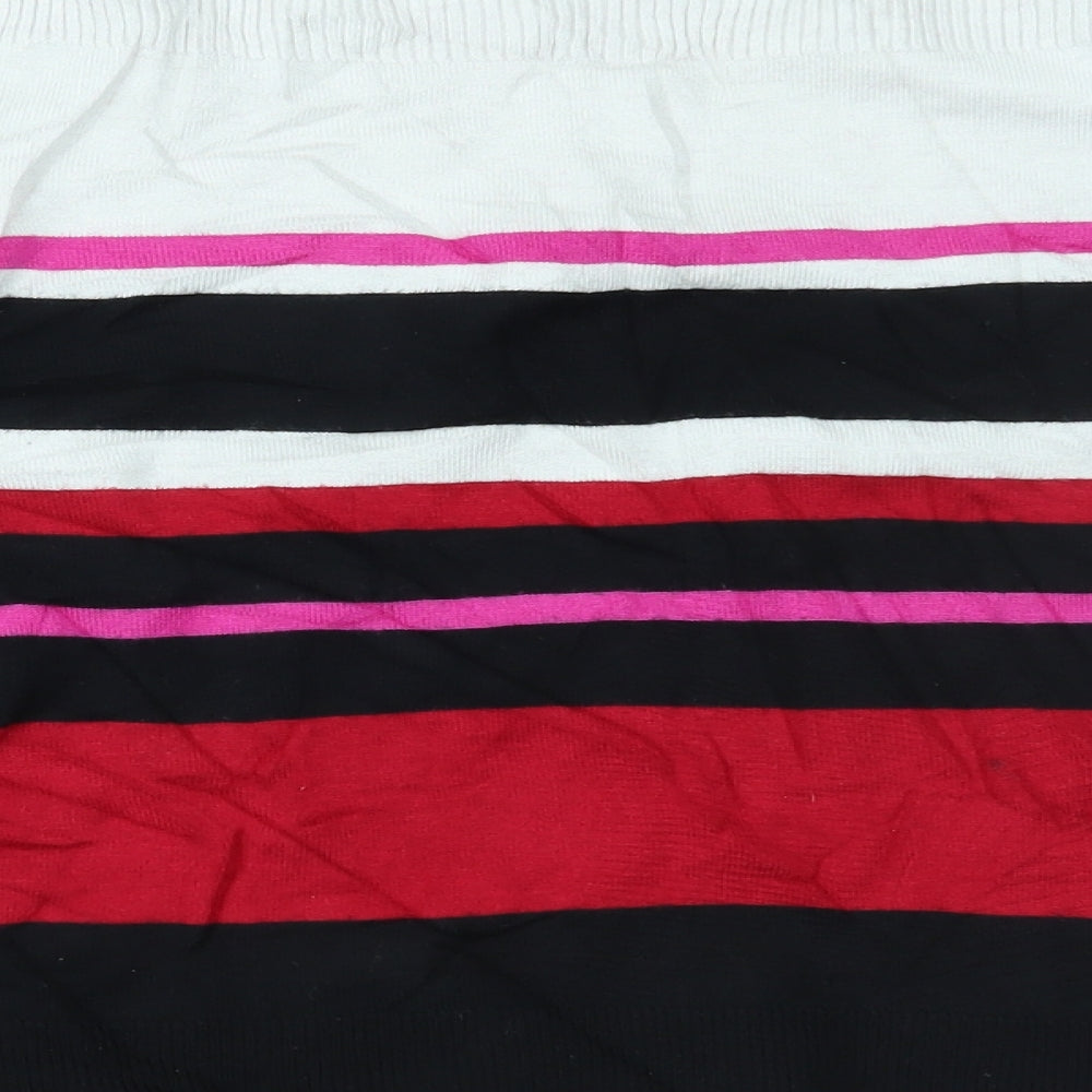M&Co Womens Multicoloured Striped  Basic Blouse Size 12