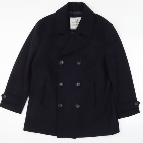 NEXT Mens Blue   Overcoat Coat Size L