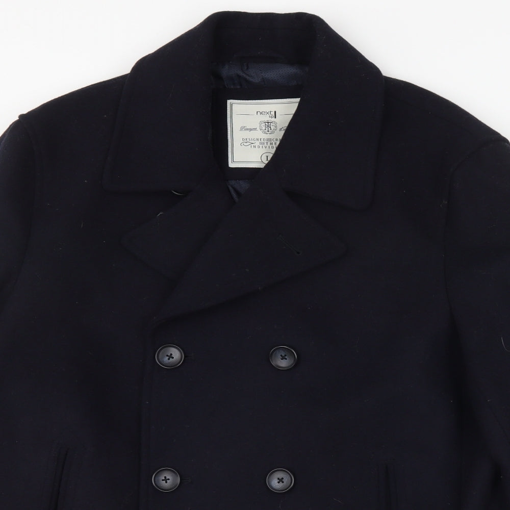 NEXT Mens Blue   Overcoat Coat Size L