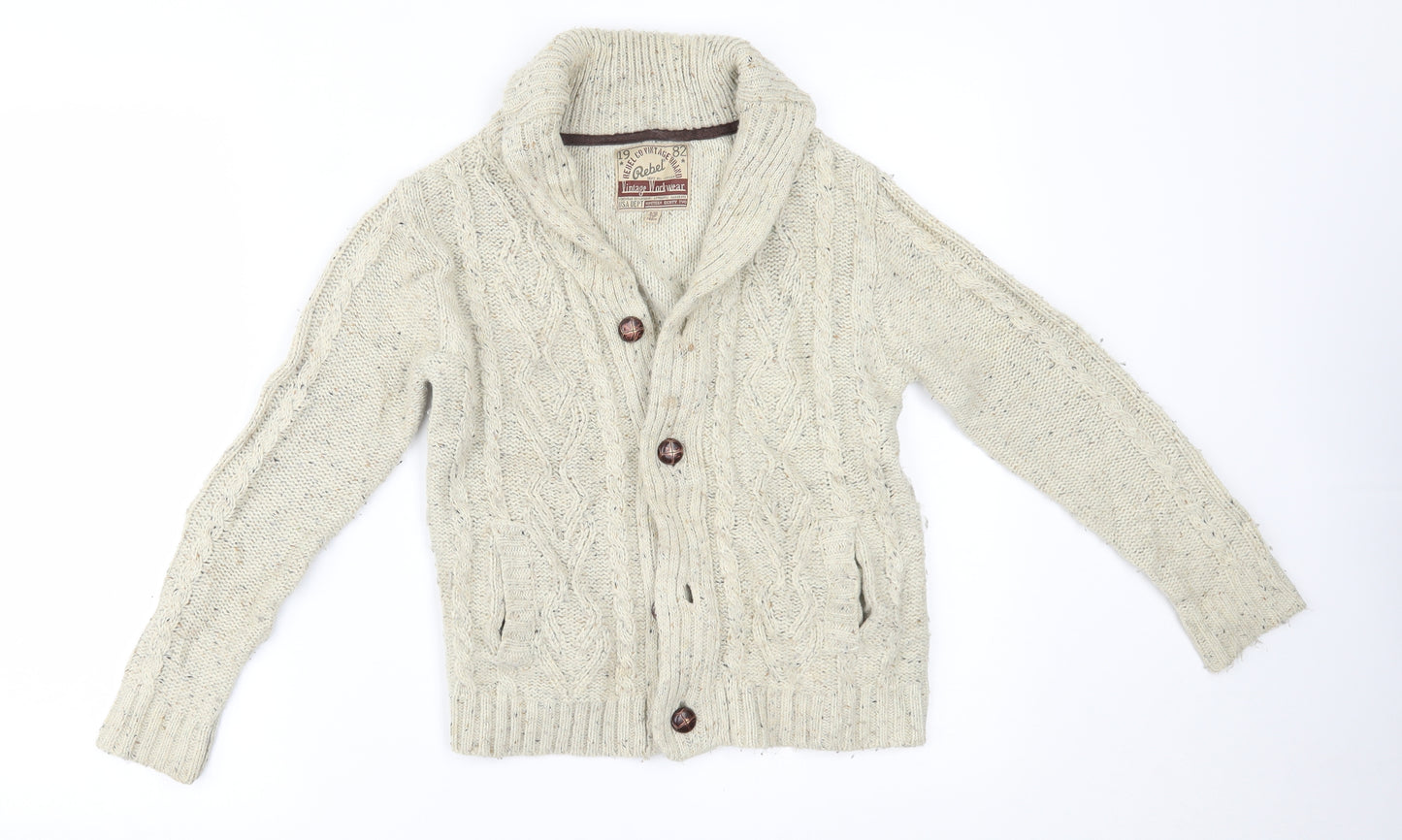 Primark Boys Beige   Cardigan Jumper Size 9-10 Years