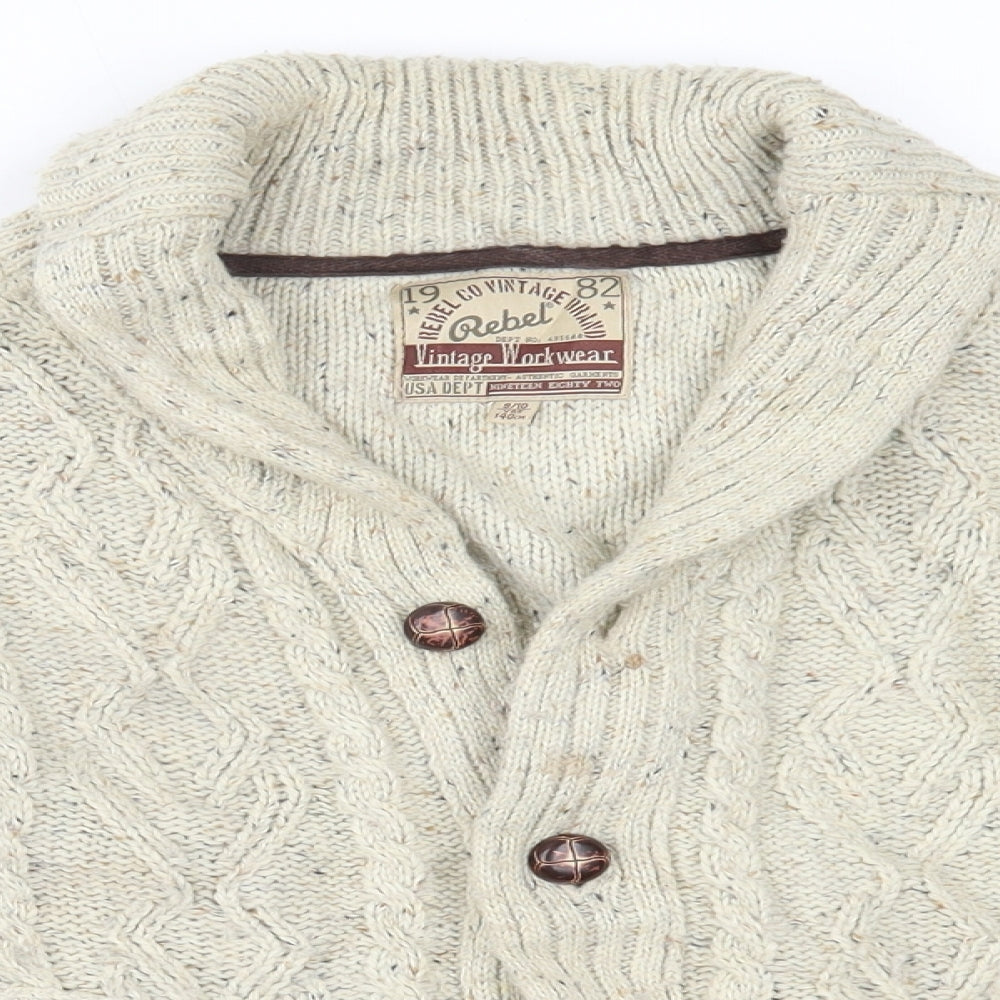 Primark Boys Beige   Cardigan Jumper Size 9-10 Years