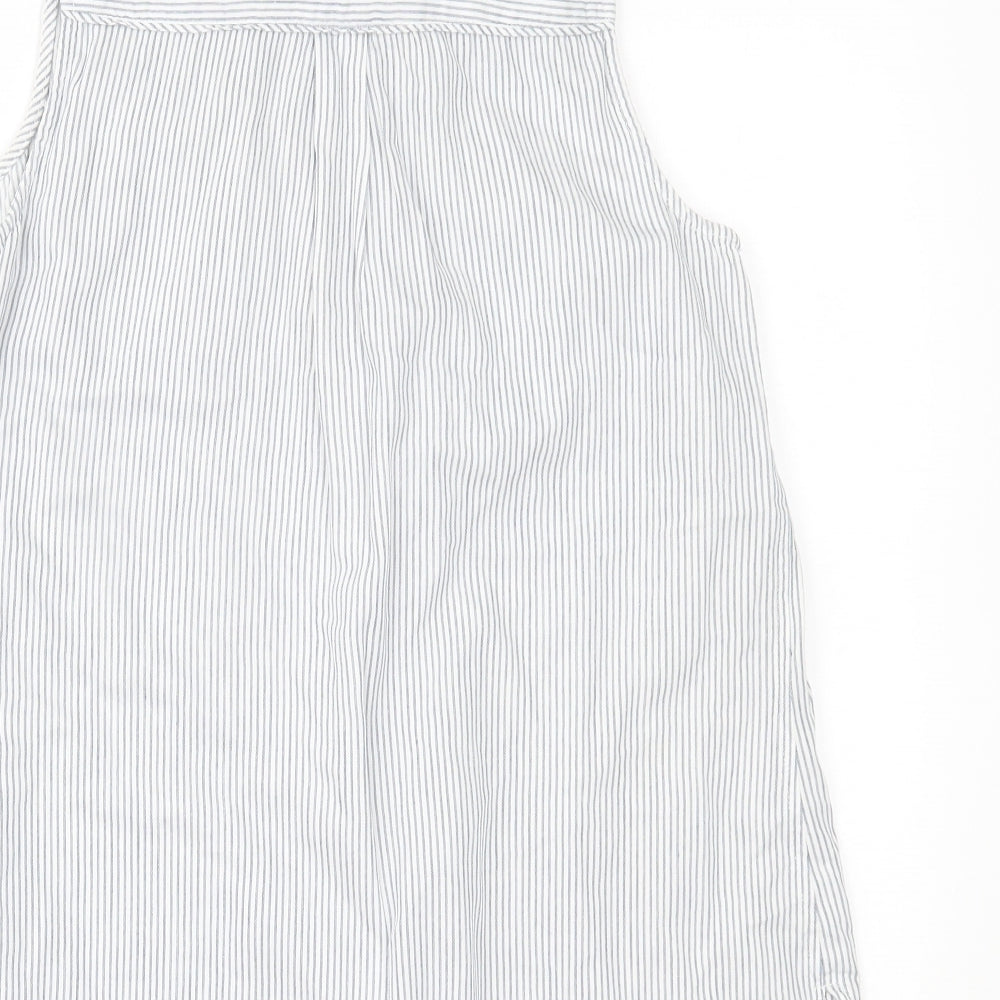 New Look Womens Blue Striped  Basic Button-Up Size 10