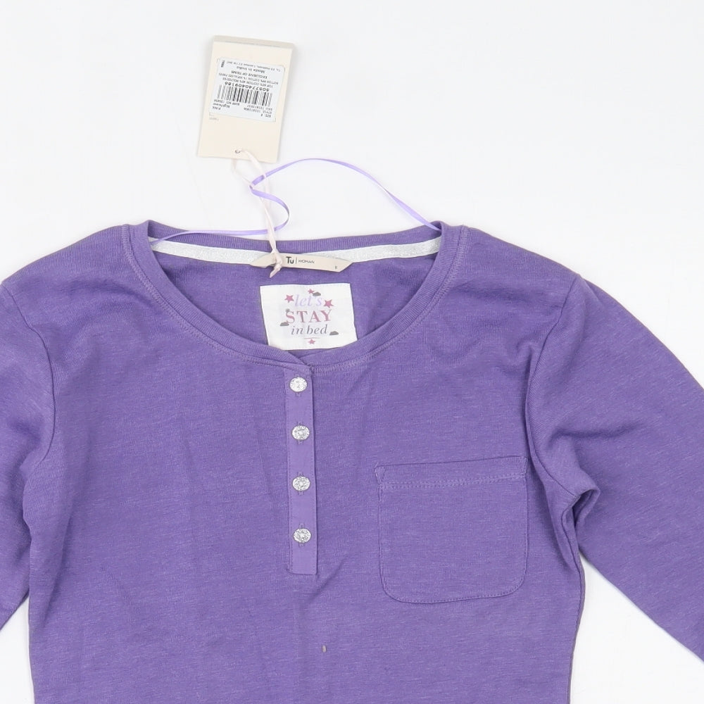 TU Womens Purple   Top Pyjama Top Size 8