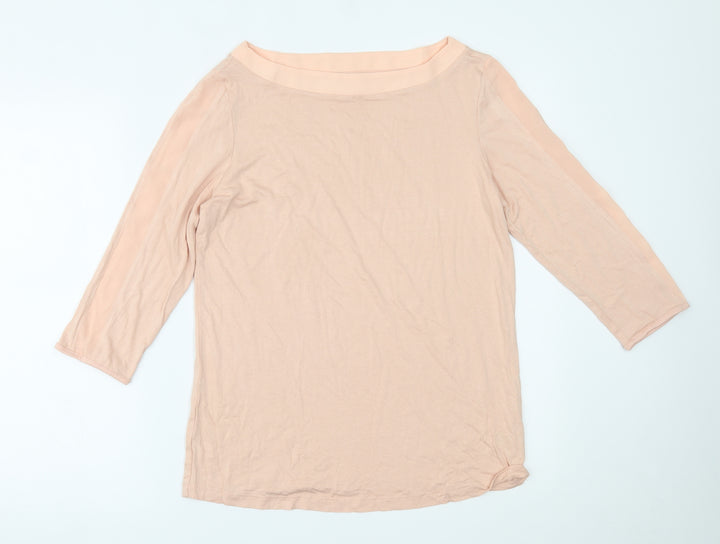 Preworn Womens Pink Basic Blouse Size 14