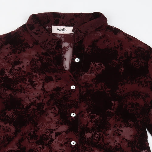 Wallis Womens Red   Basic Button-Up Size 14