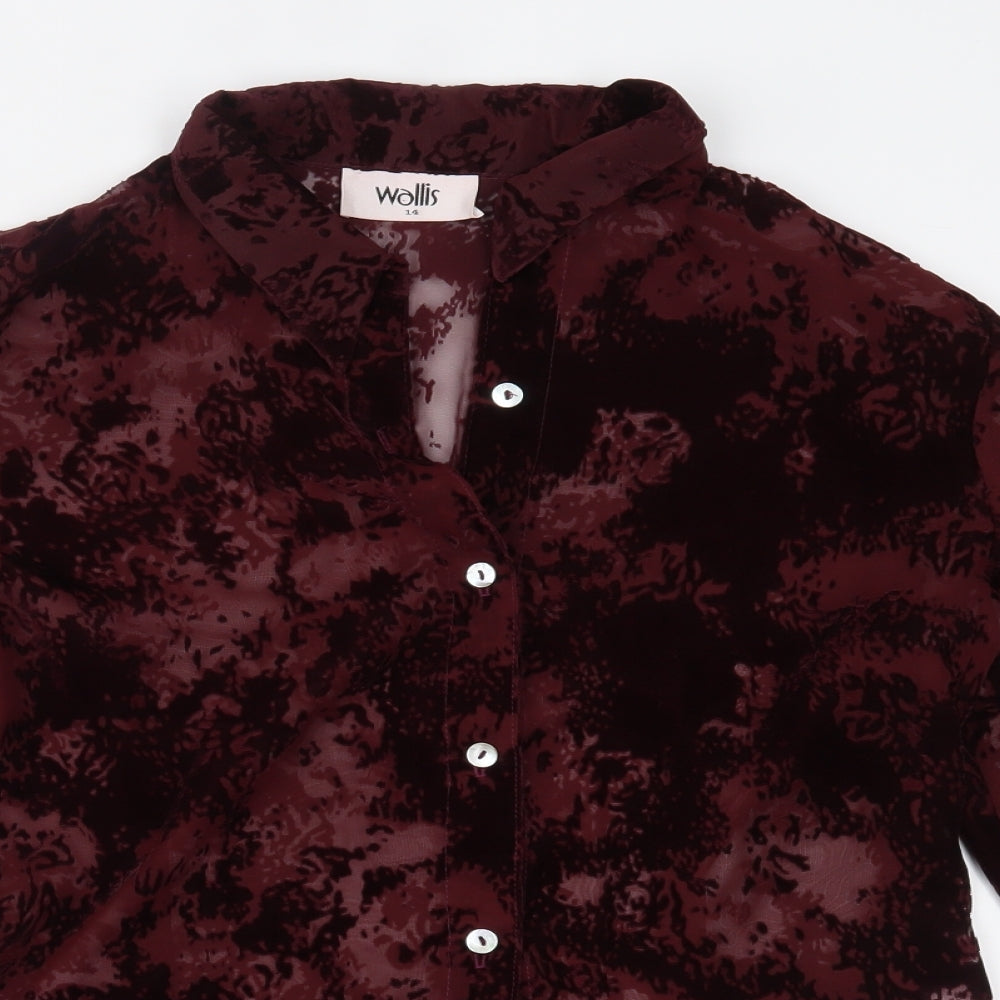 Wallis Womens Red   Basic Button-Up Size 14