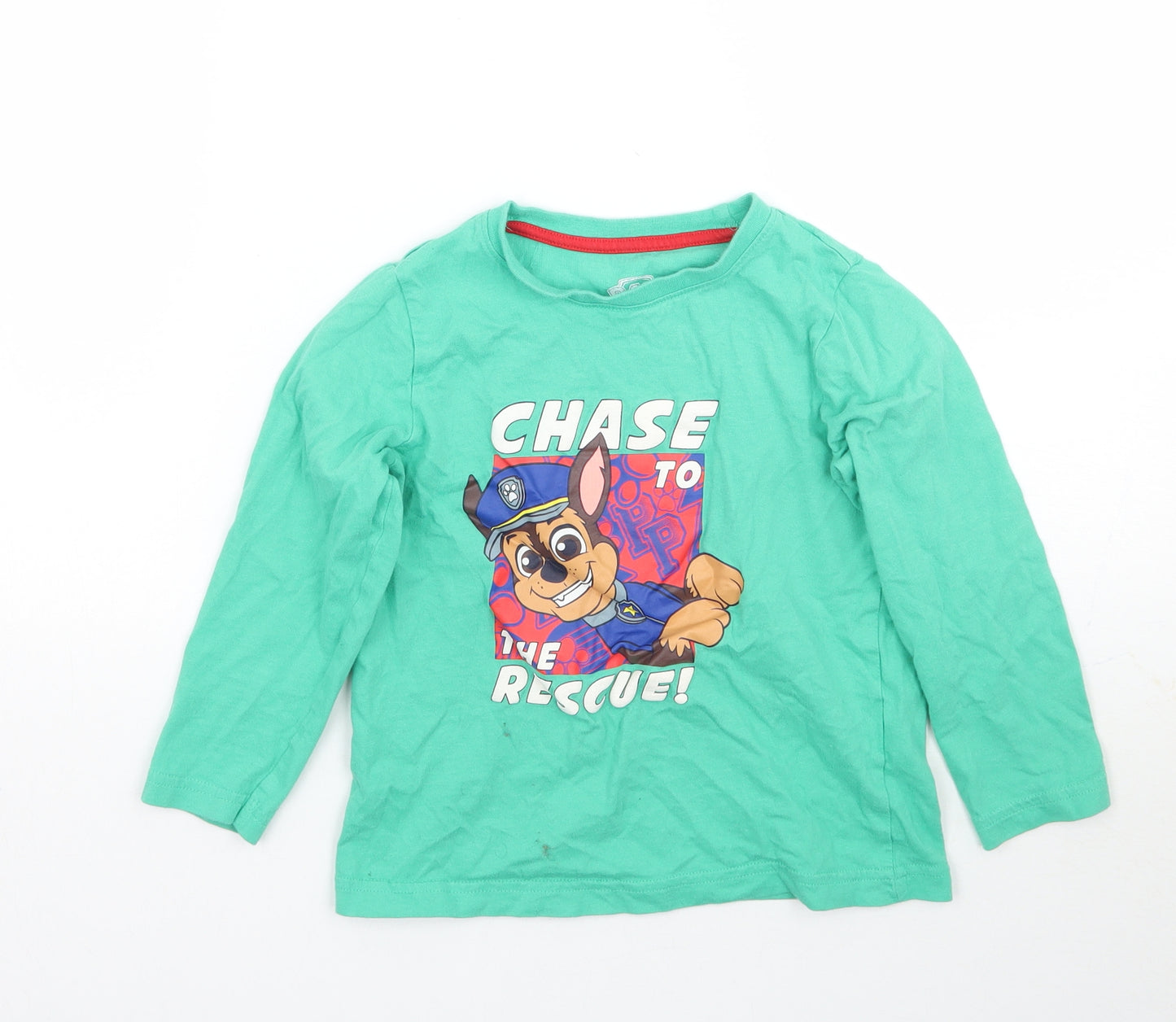 Paw patrol Boys Green   Basic T-Shirt Size 4-5 Years