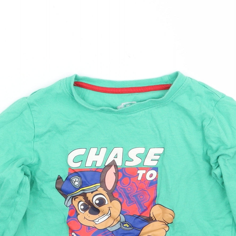 Paw patrol Boys Green   Basic T-Shirt Size 4-5 Years