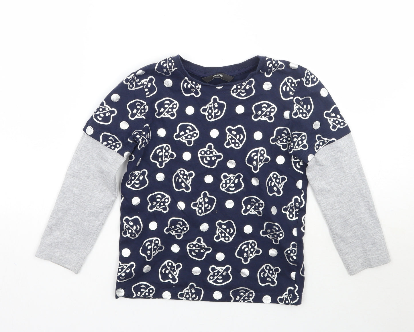 George Boys Blue   Basic T-Shirt Size 4-5 Years  - Children in need