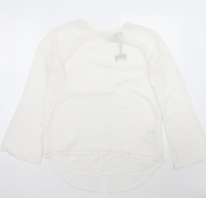 Byoung Womens White Basic Blouse Size 10