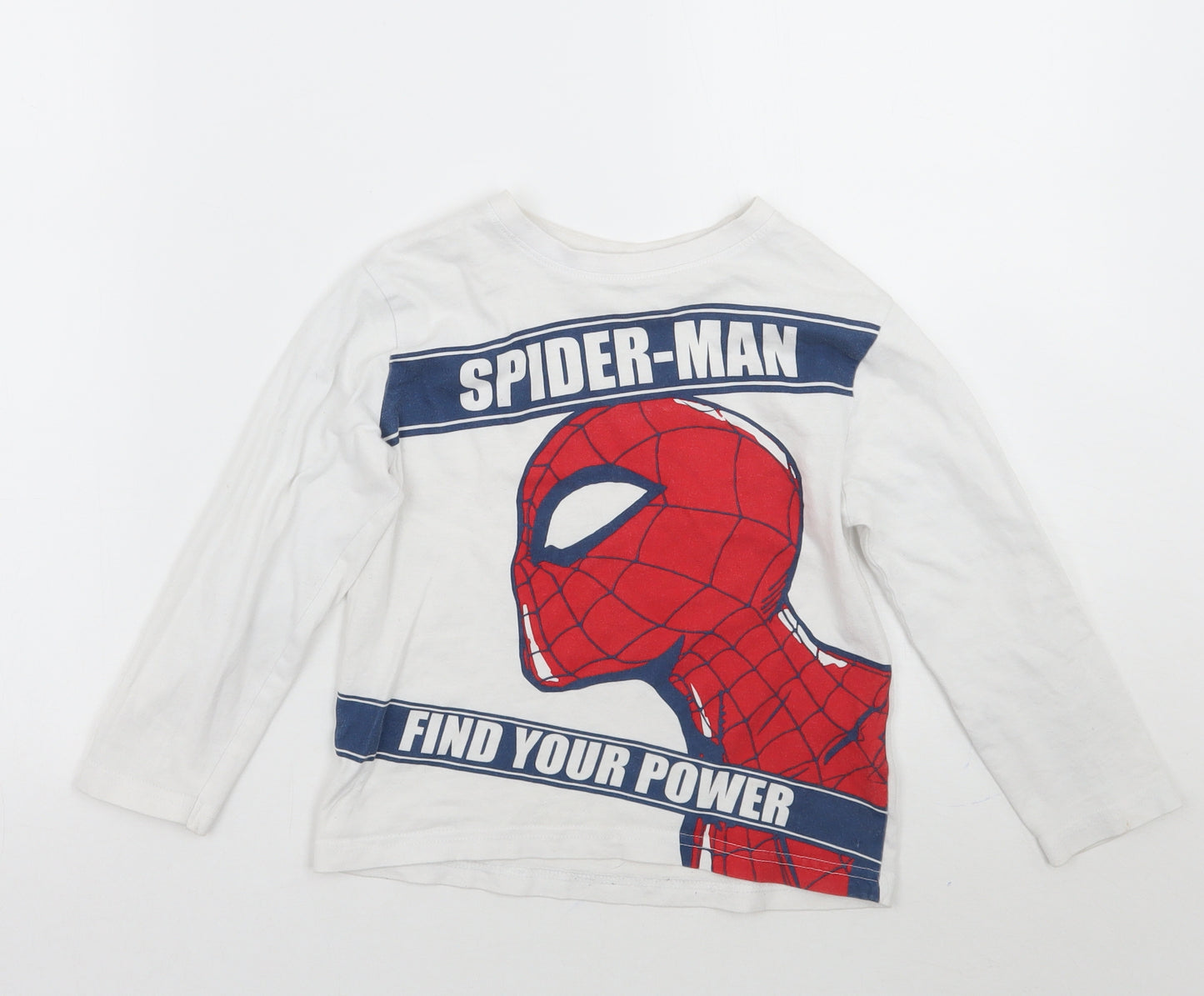 Marvel Boys White   Basic T-Shirt Size 4-5 Years  - Spider man