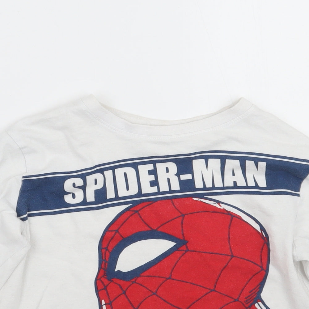 Marvel Boys White   Basic T-Shirt Size 4-5 Years  - Spider man