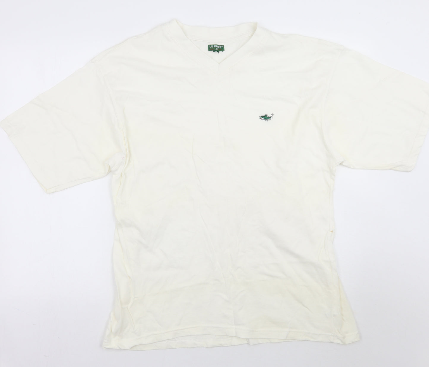 Le shark Mens Ivory    T-Shirt Size XL