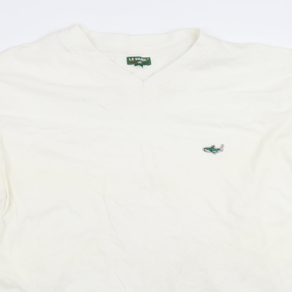 Le shark Mens Ivory    T-Shirt Size XL