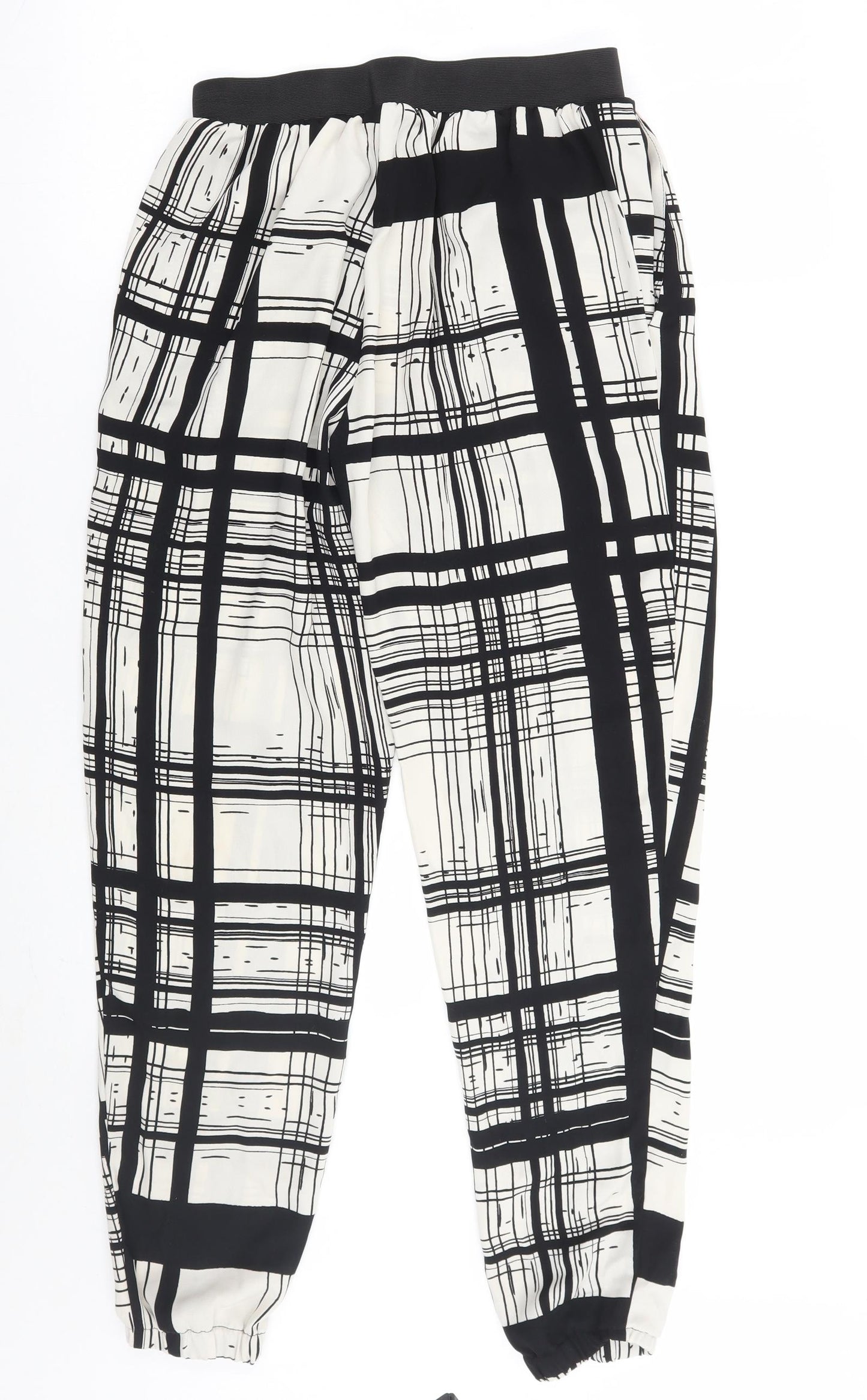 River Island Womens White Check  Trousers  Size 8 L28 in