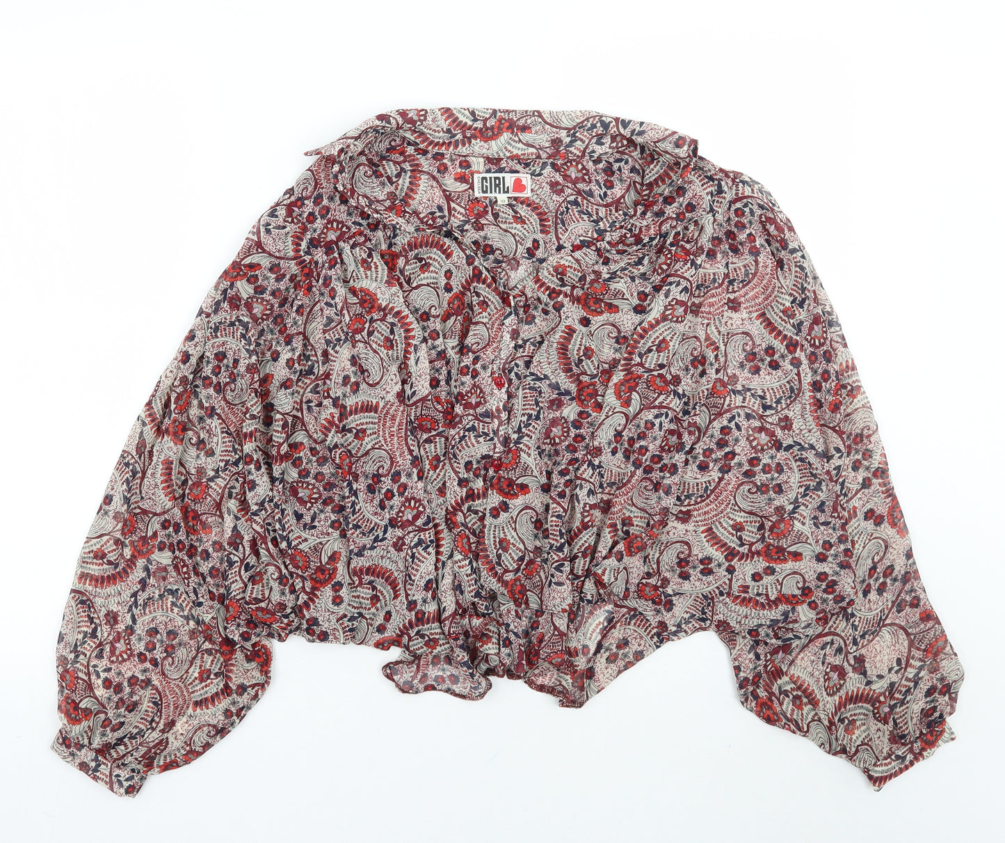 Chelsea girl Womens Beige Floral  Basic Blouse Size 10