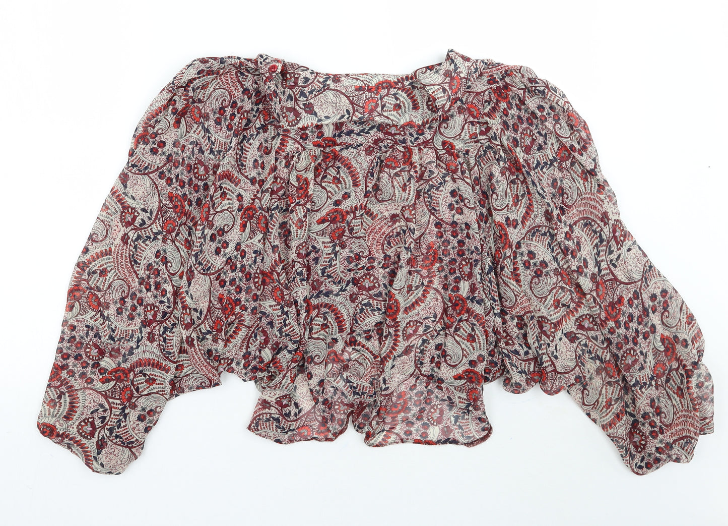 Chelsea girl Womens Beige Floral  Basic Blouse Size 10