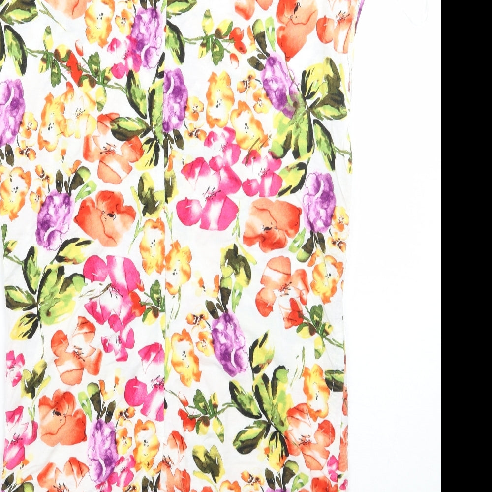 H&M Womens White Floral  Basic T-Shirt Size M