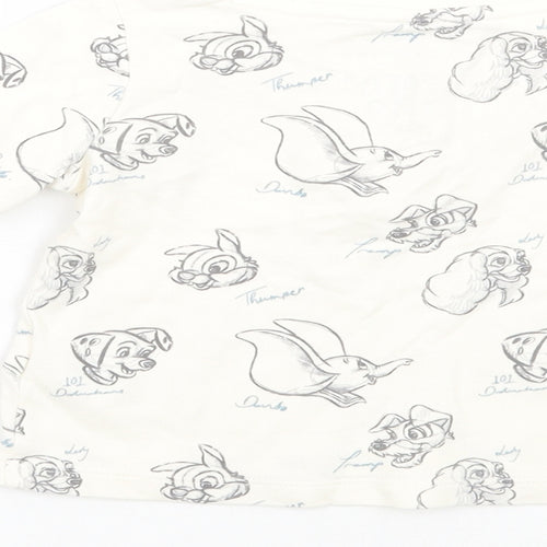 Fred & flo Girls Ivory Animal Print  Basic T-Shirt Size 6-9 Months  - Disney