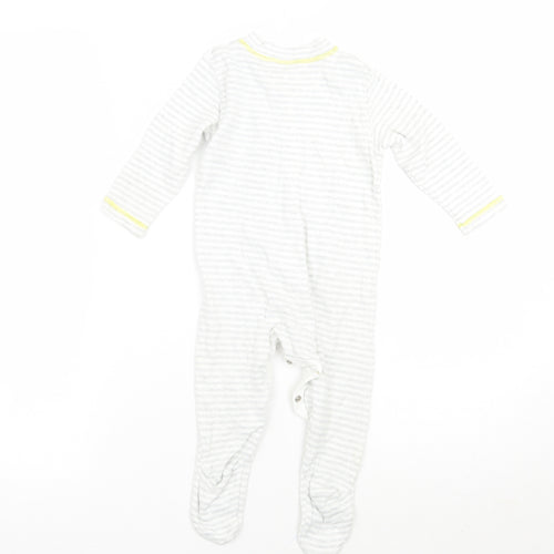 John Lewis Baby Grey Striped  Babygrow One-Piece Size 6-9 Months
