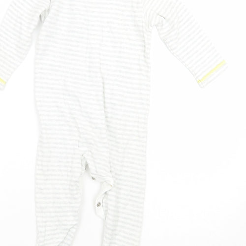 John Lewis Baby Grey Striped  Babygrow One-Piece Size 6-9 Months