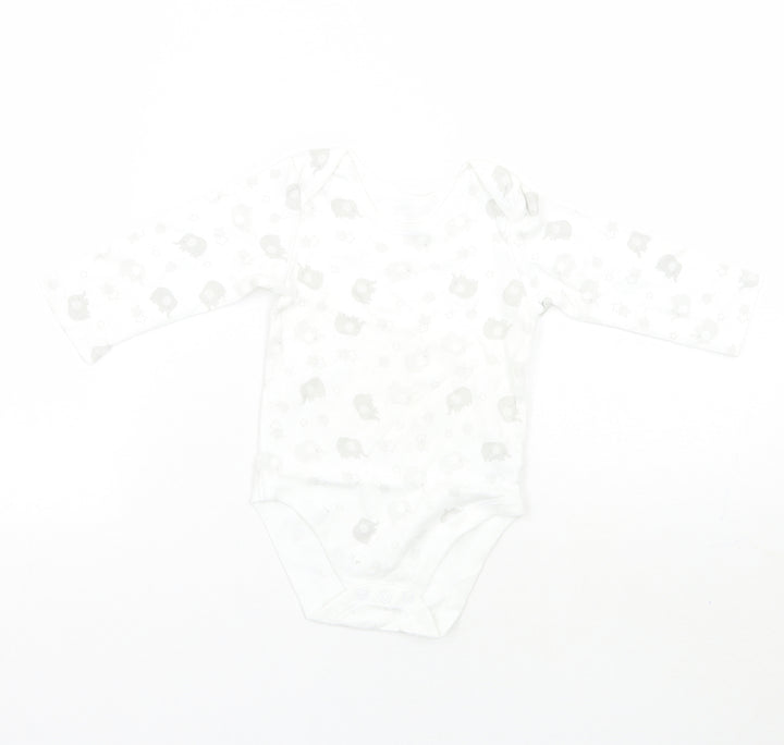 Nutmeg Baby White Geometric Babygrow One-Piece Size 6-9 Months