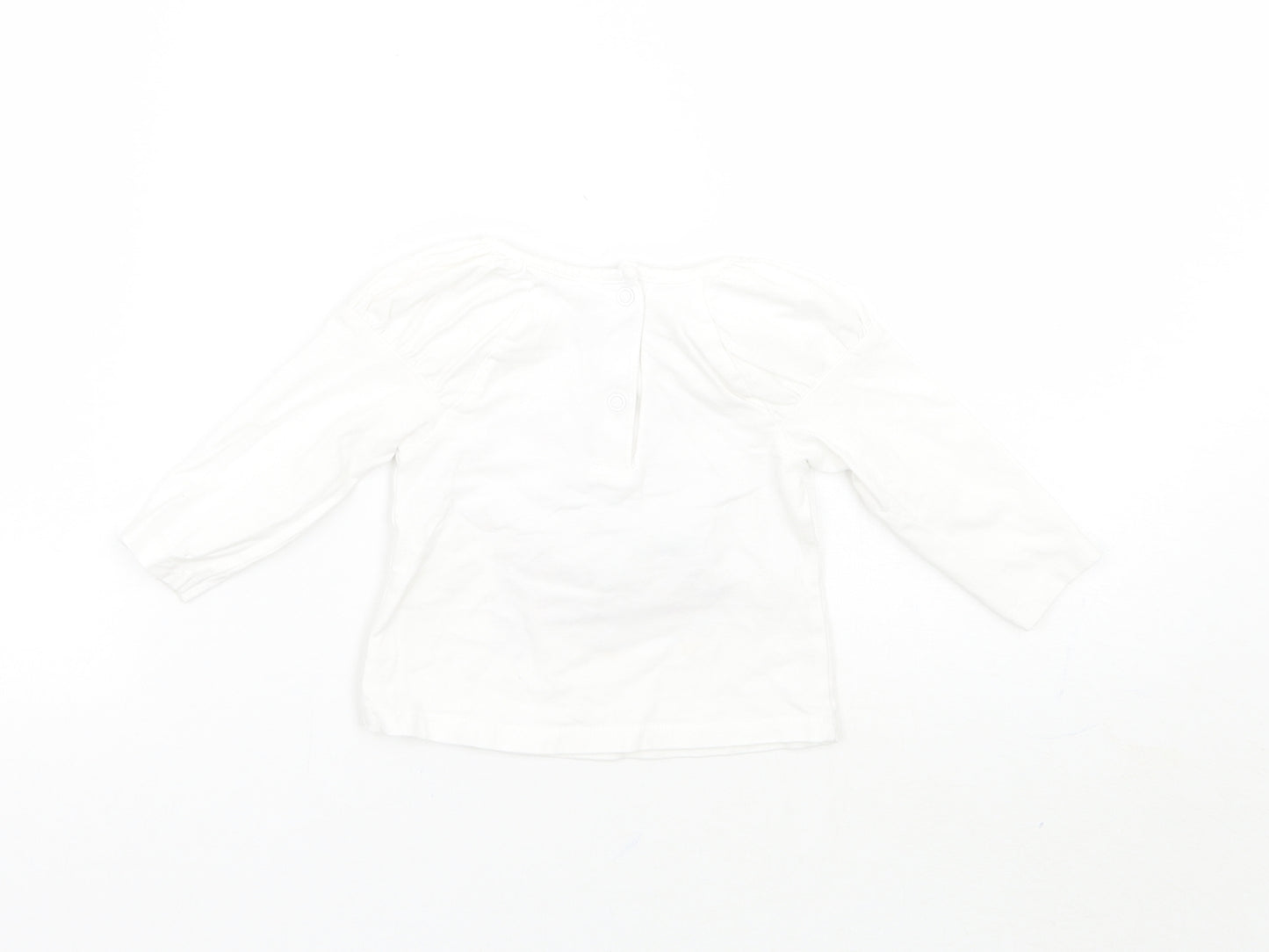 Mini Club Girls White Geometric  Basic T-Shirt Size 3-6 Months