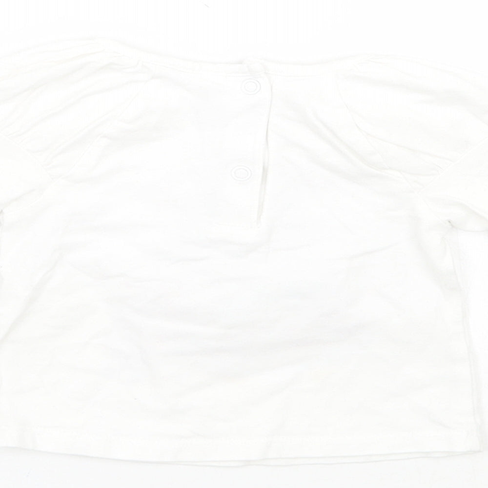 Mini Club Girls White Geometric  Basic T-Shirt Size 3-6 Months