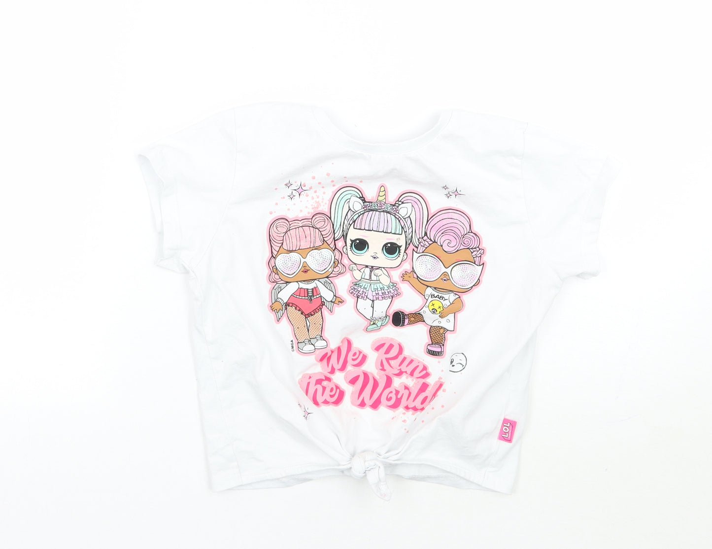 Lol Girls White   Basic T-Shirt Size 9-10 Years