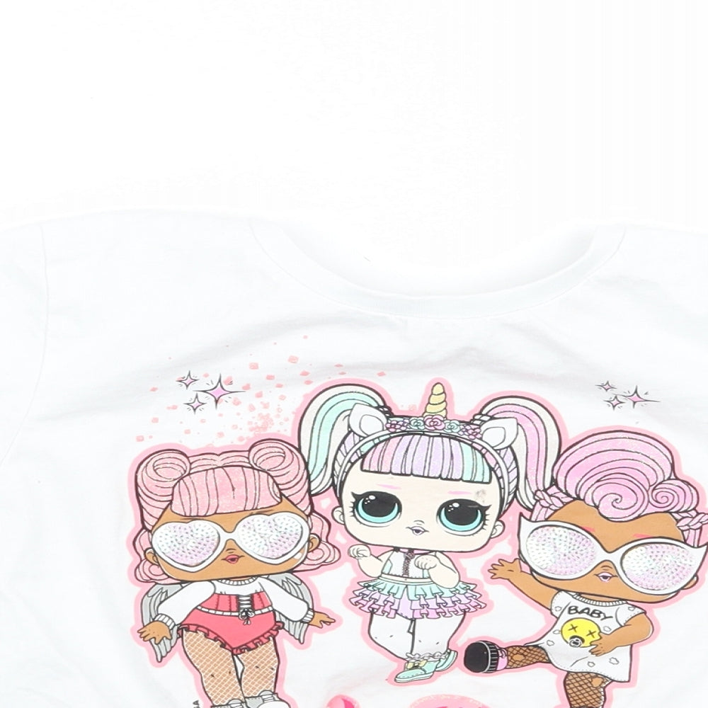 Lol Girls White   Basic T-Shirt Size 9-10 Years