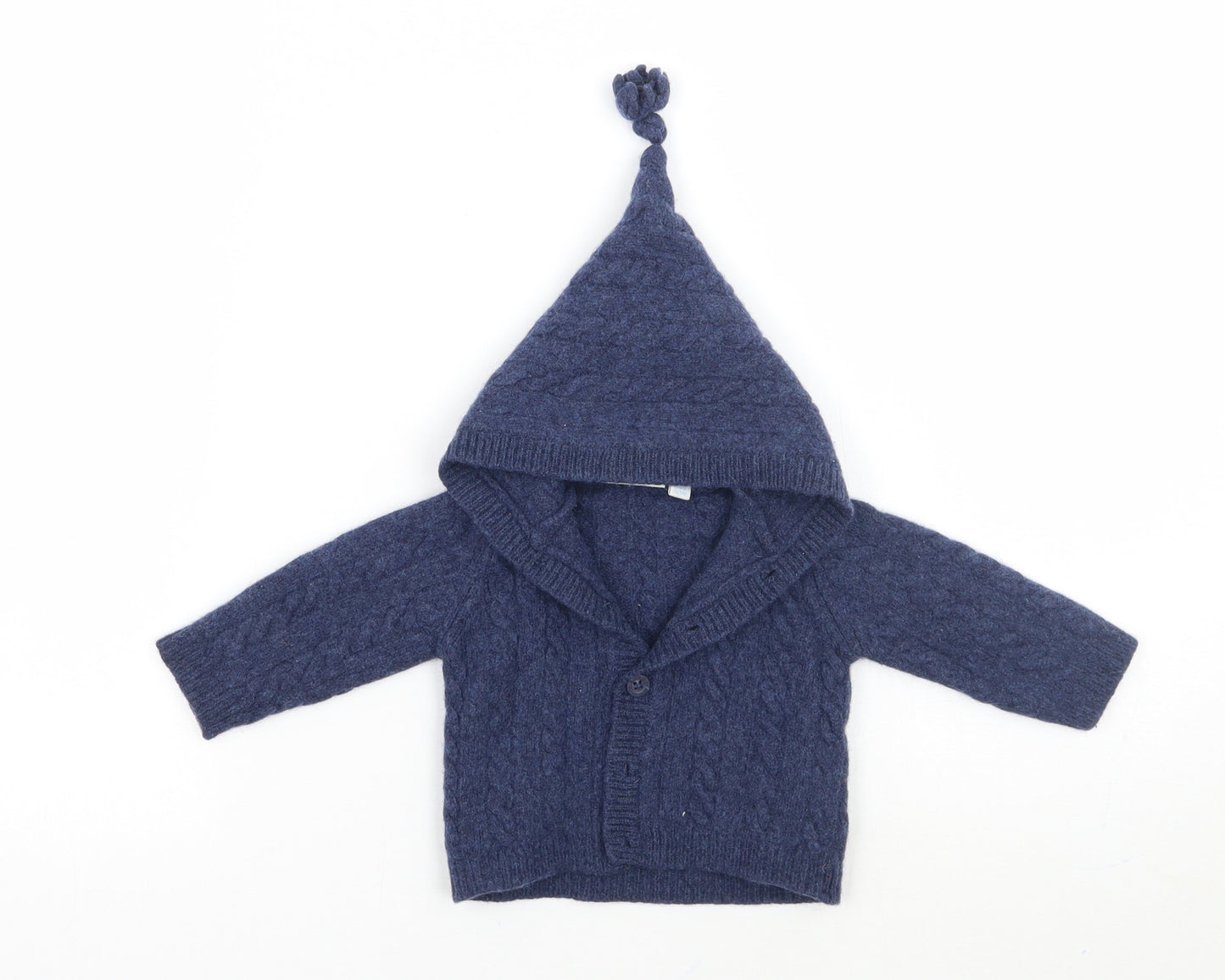 JoJo Maman Bébé Boys Blue   Cardigan Jumper Size 0-3 Months