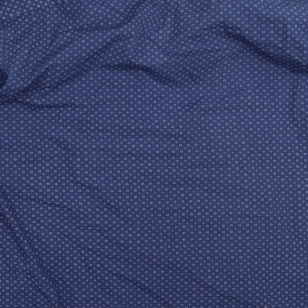Thomas Nash Mens Blue Geometric   Button-Up Size L