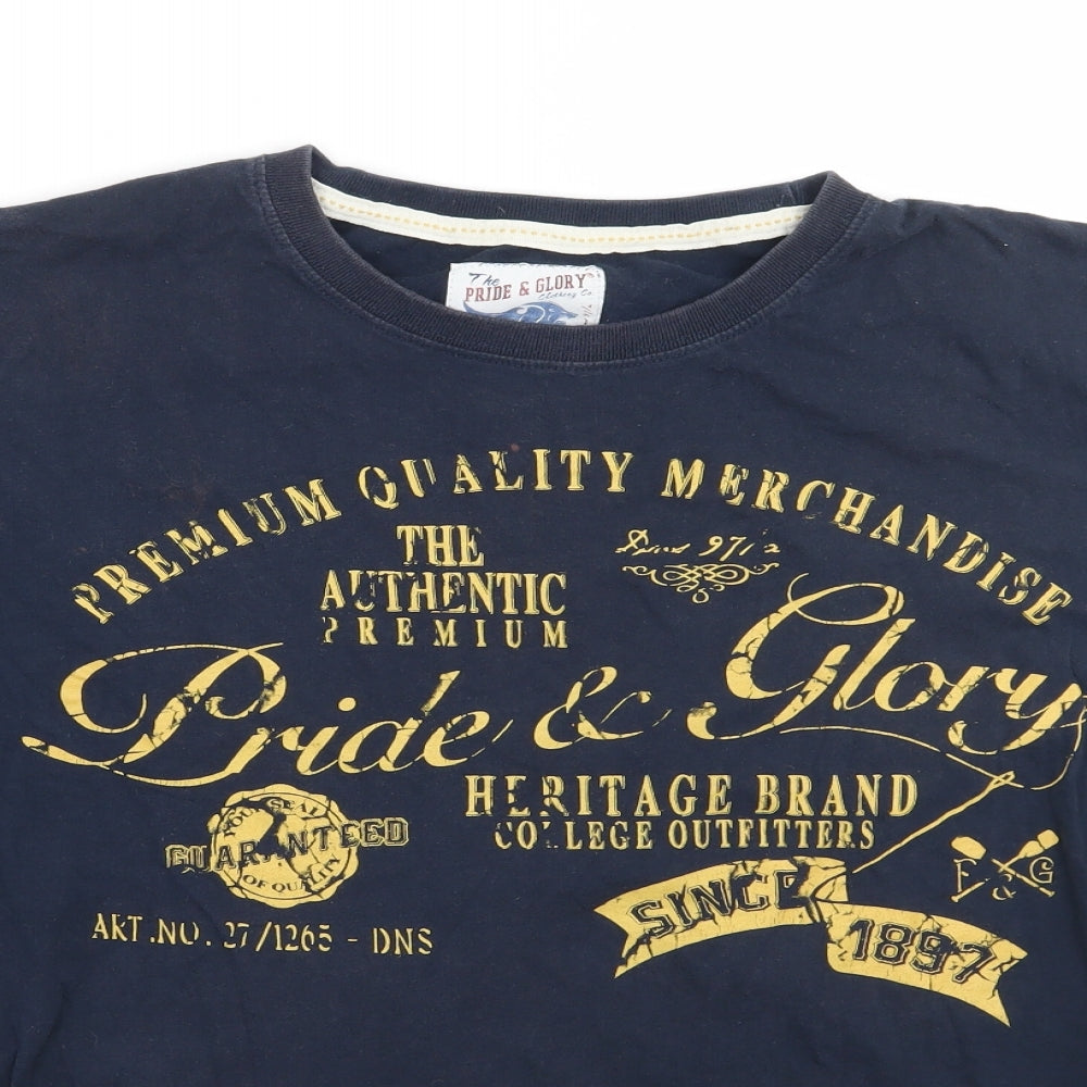 Pride & Glory Mens Blue    T-Shirt Size L