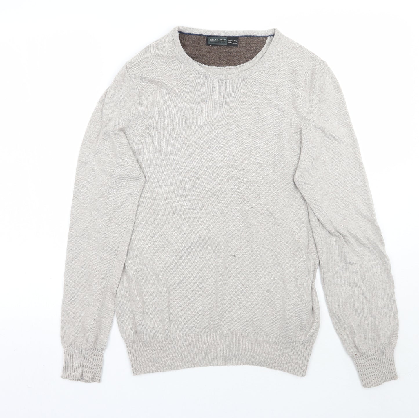 Zara Mens Beige   Pullover Jumper Size M