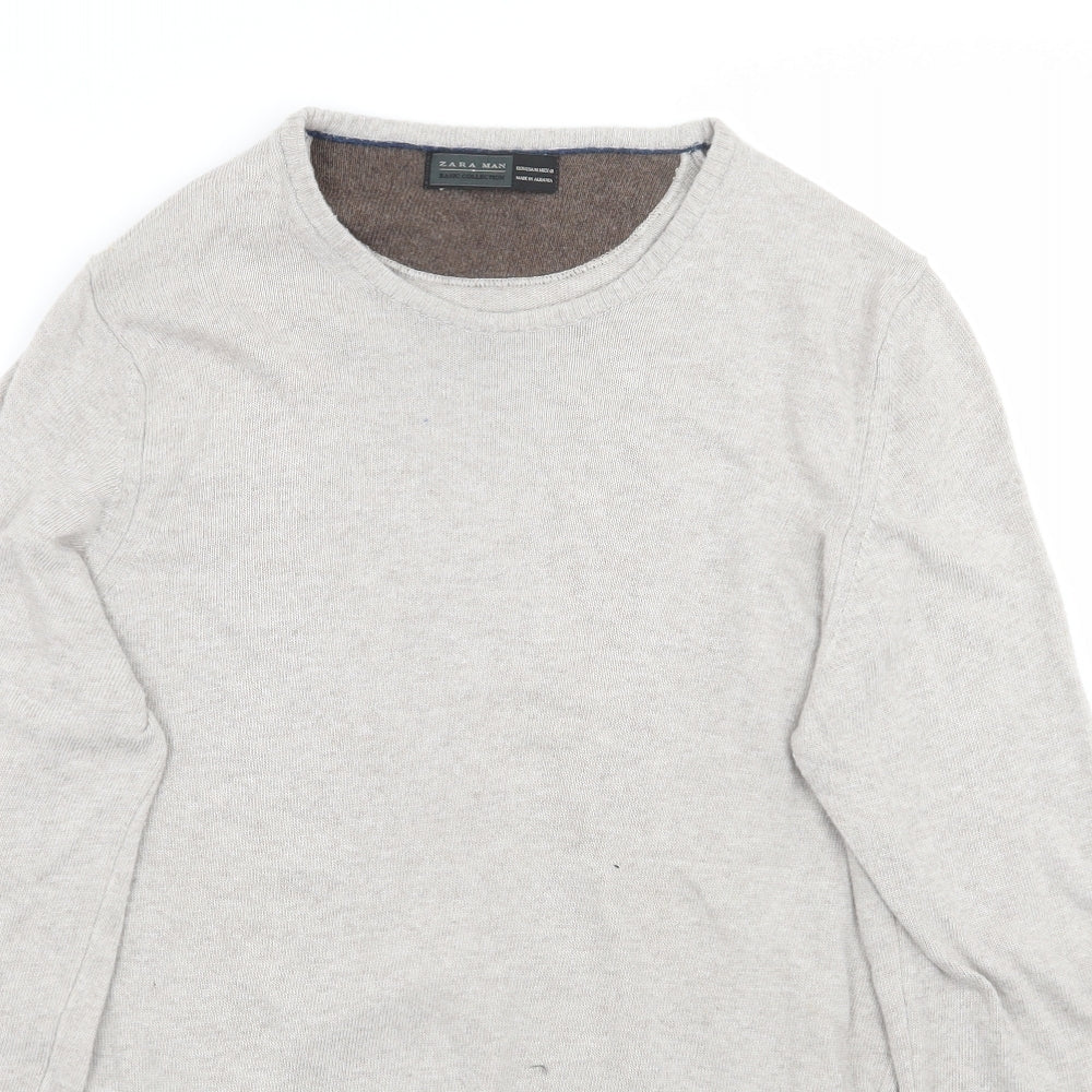 Zara Mens Beige   Pullover Jumper Size M