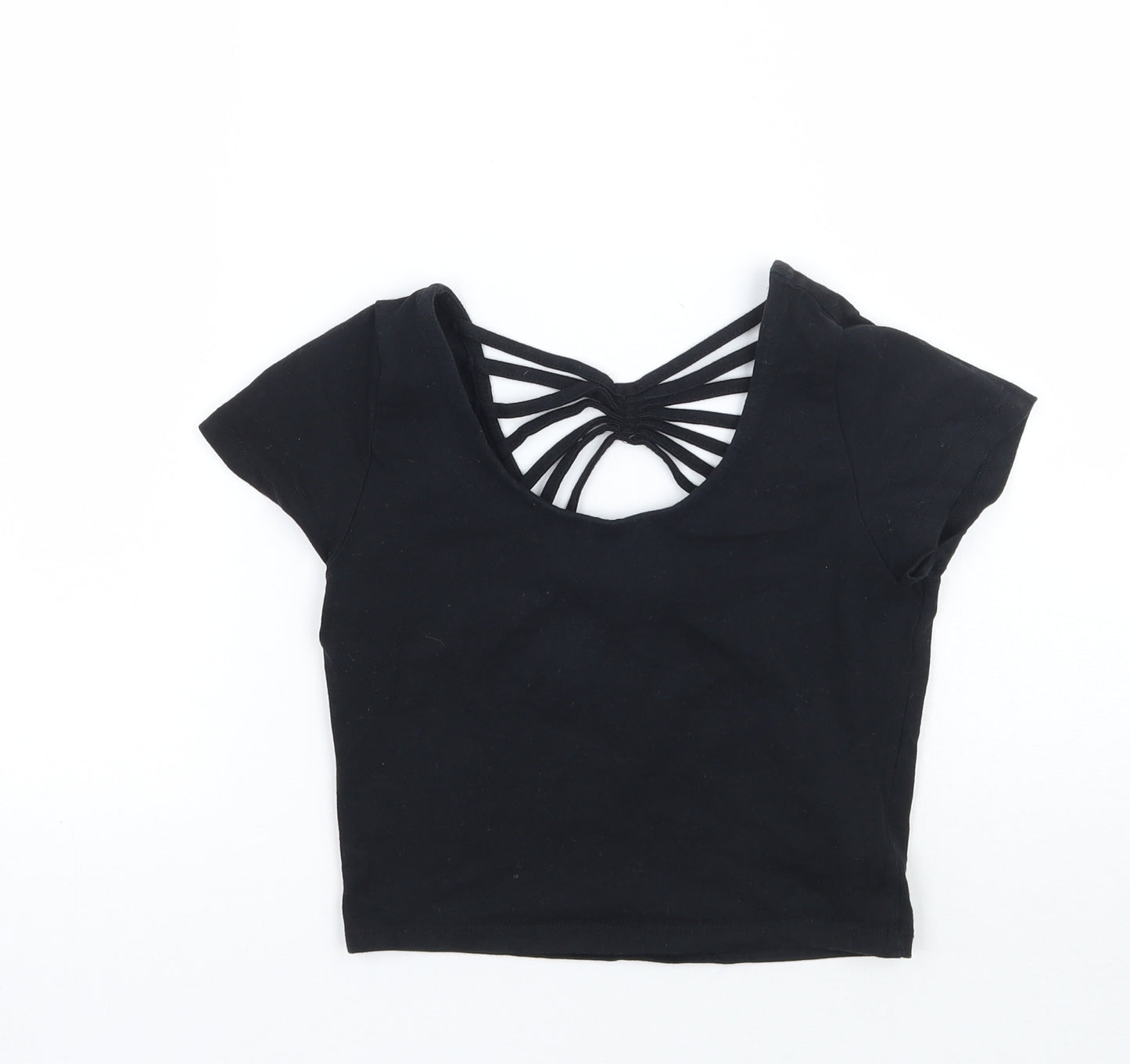 Primark Womens Black   Cropped T-Shirt Size 8
