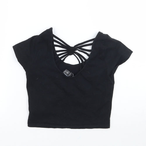 Primark Womens Black   Cropped T-Shirt Size 8