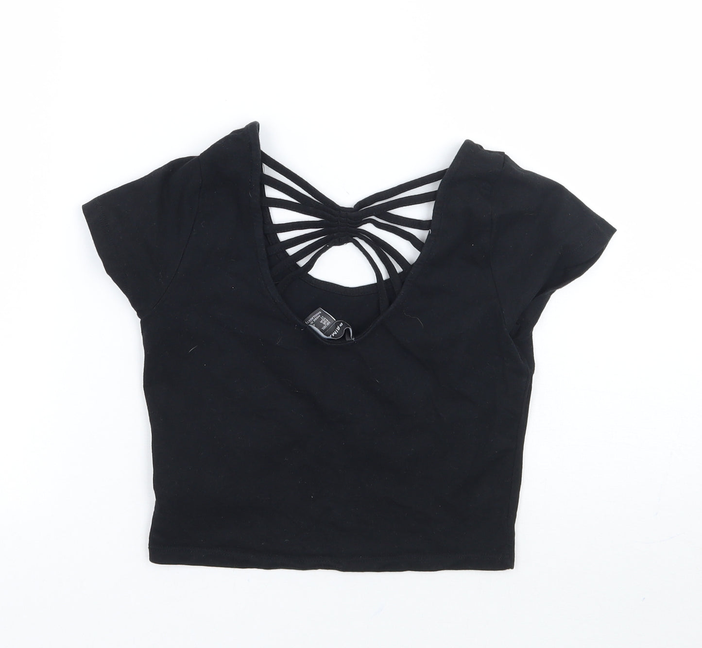Primark Womens Black   Cropped T-Shirt Size 8