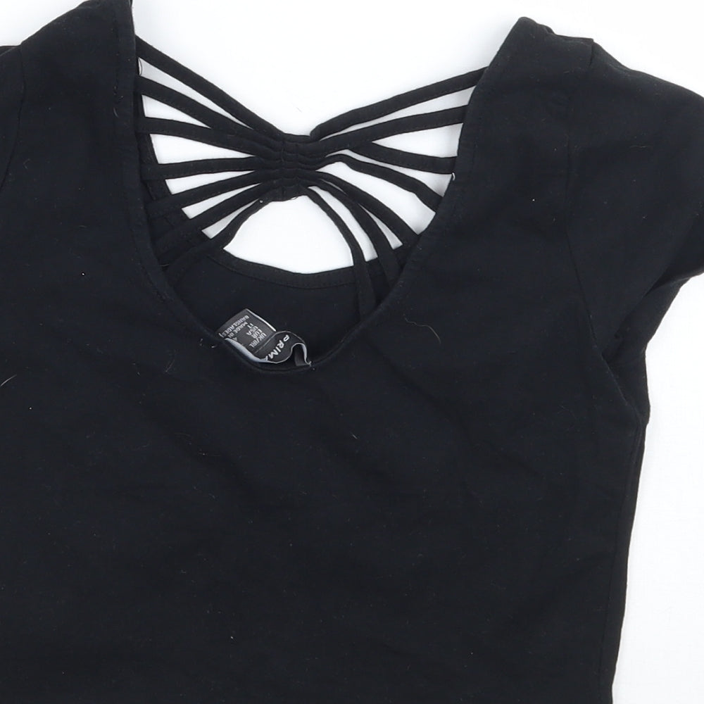 Primark Womens Black   Cropped T-Shirt Size 8
