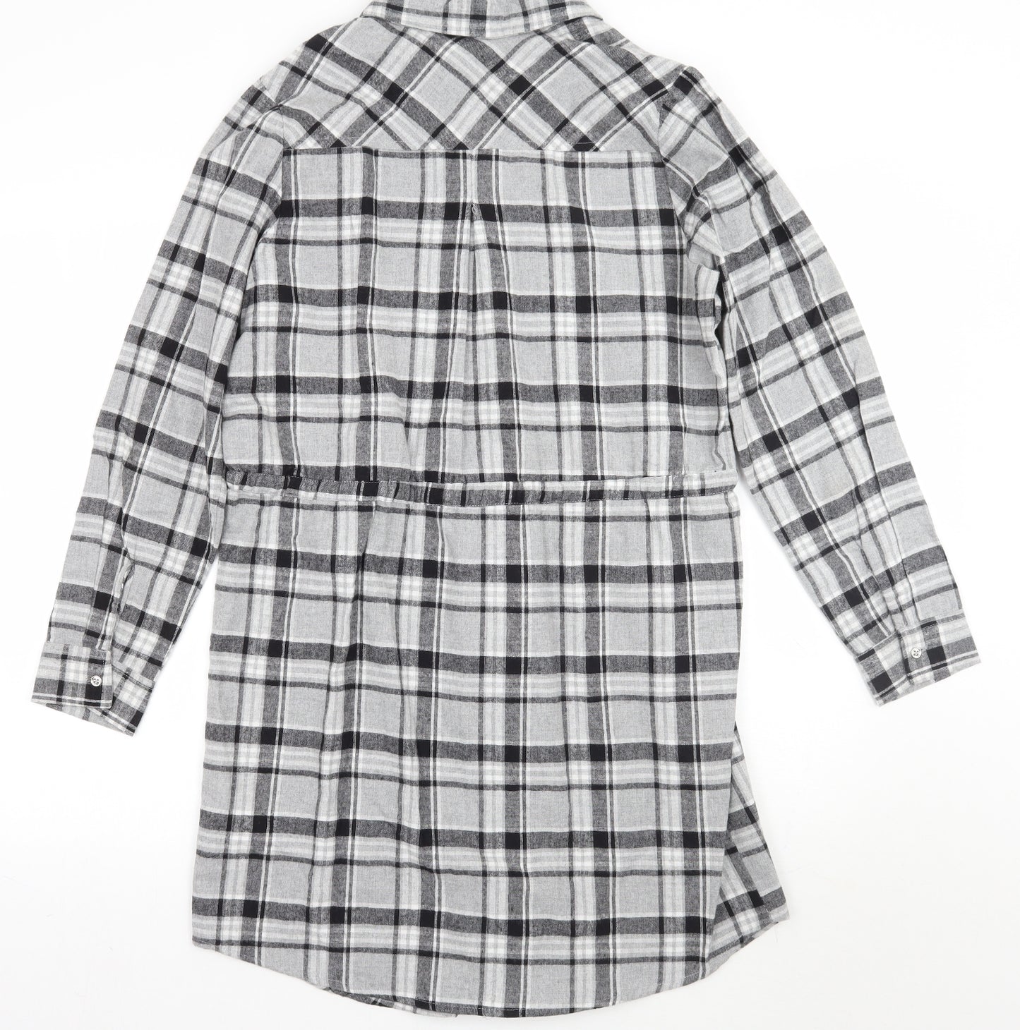 Primark Womens Grey Check  Shirt Dress  Size 14