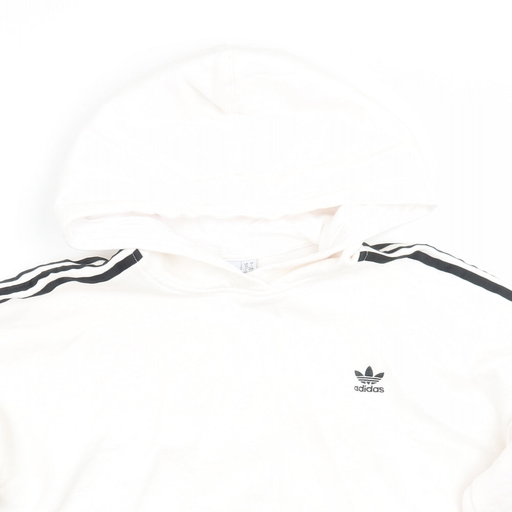 adidas Womens White   Pullover Hoodie Size 10