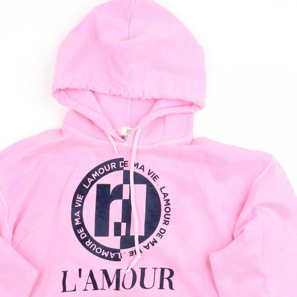 River Island Womens Pink   Pullover Hoodie Size S