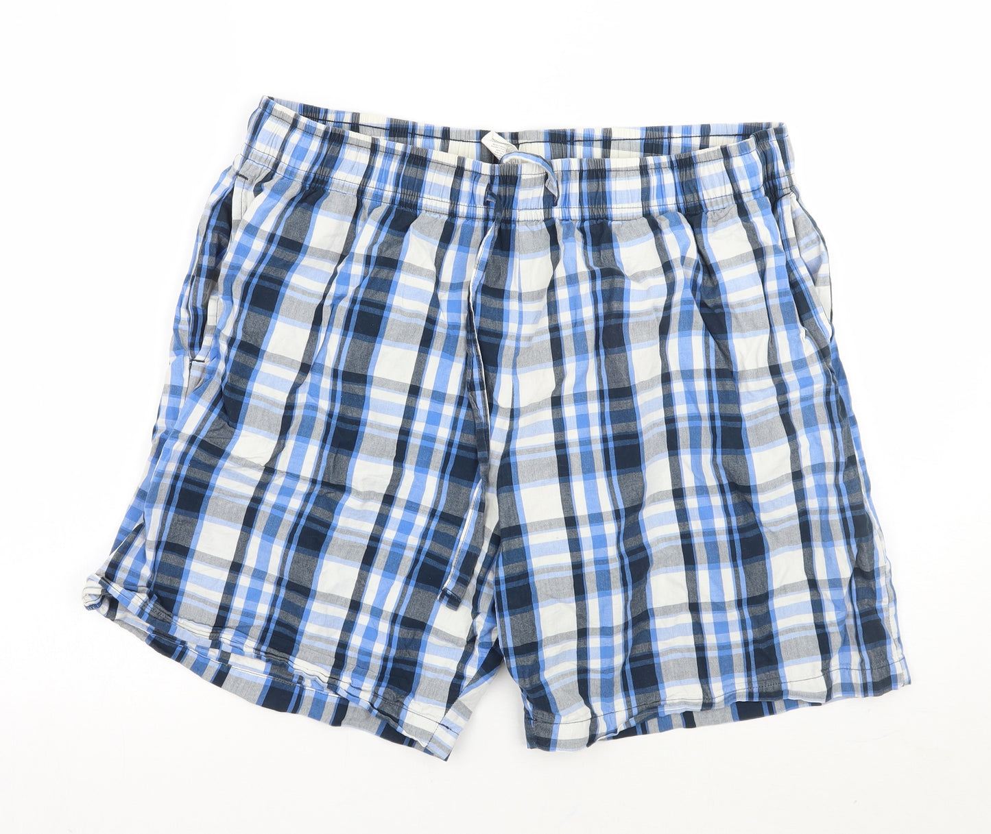 F&F Mens Blue Check  Bermuda Shorts Size XL