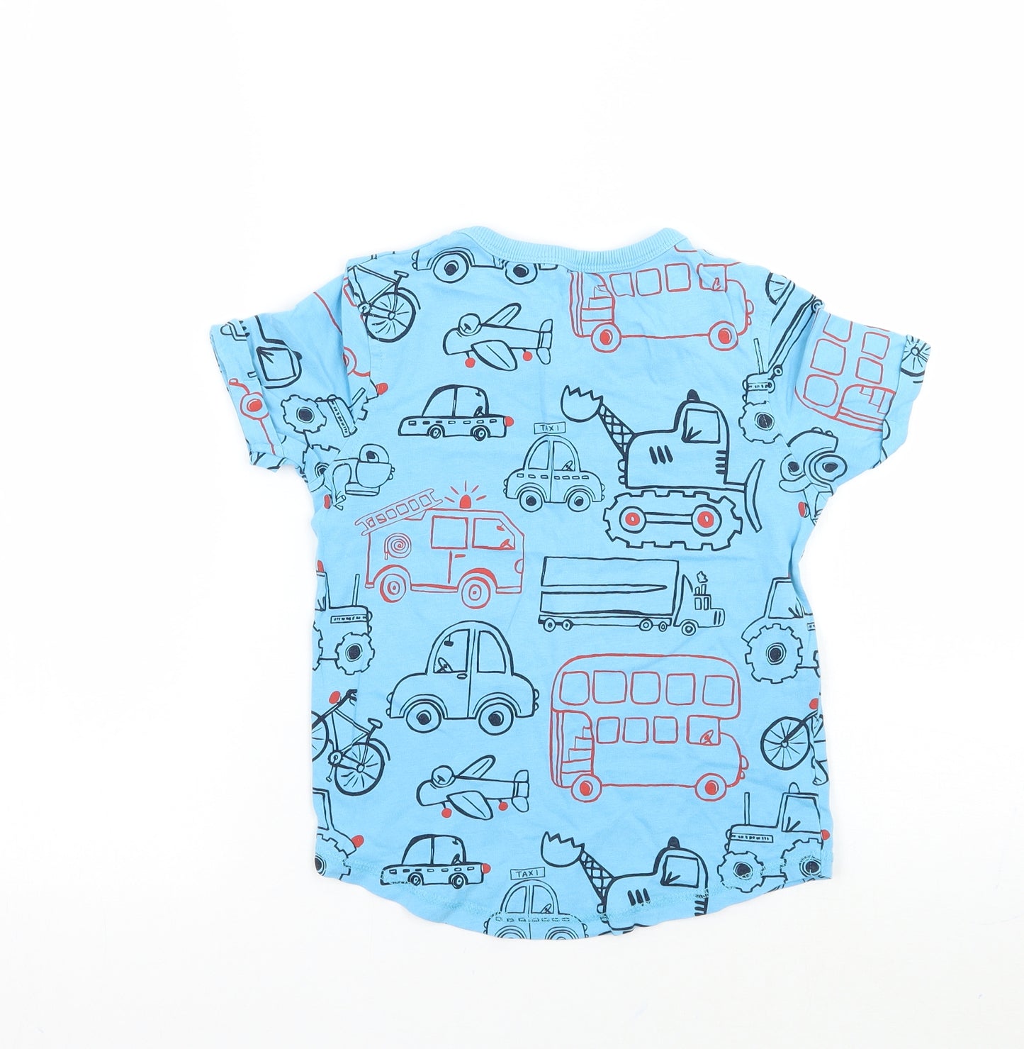 George Boys Blue Geometric  Basic T-Shirt Size 5-6 Years
