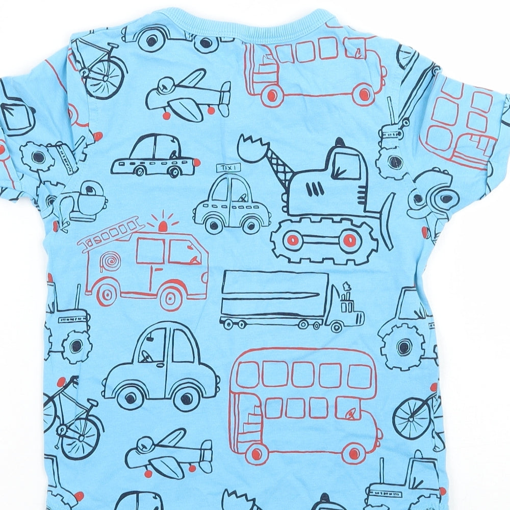 George Boys Blue Geometric  Basic T-Shirt Size 5-6 Years