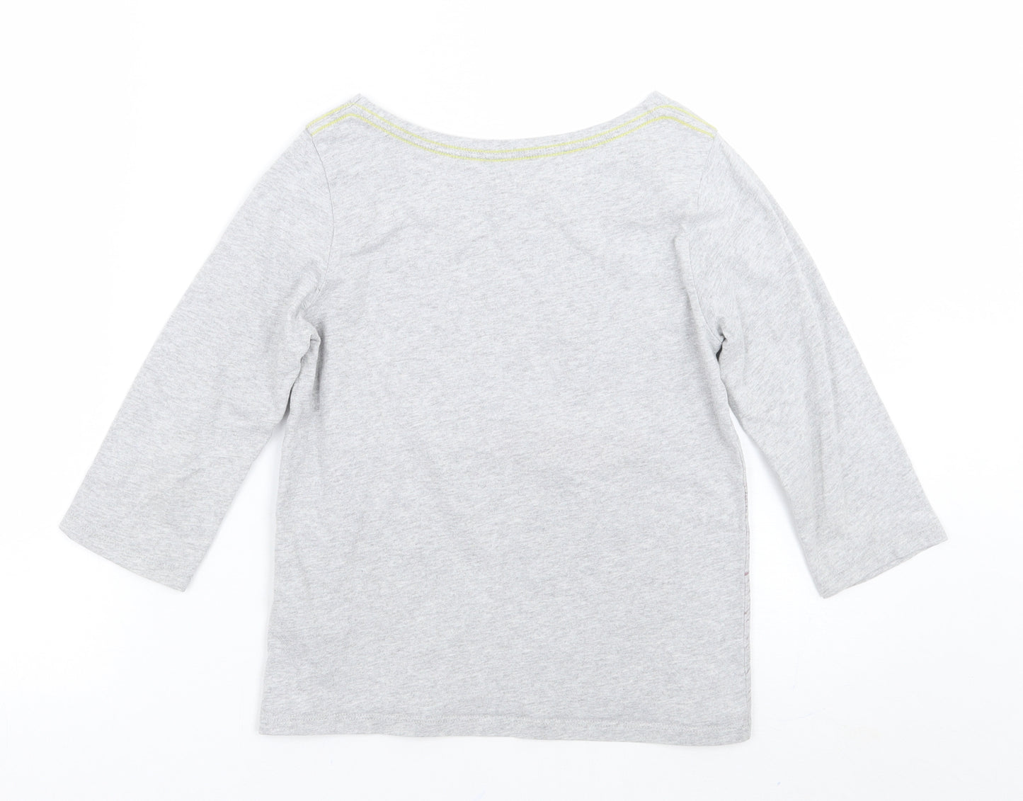 Mini Boden Girls Grey Floral  Basic T-Shirt Size 7-8 Years