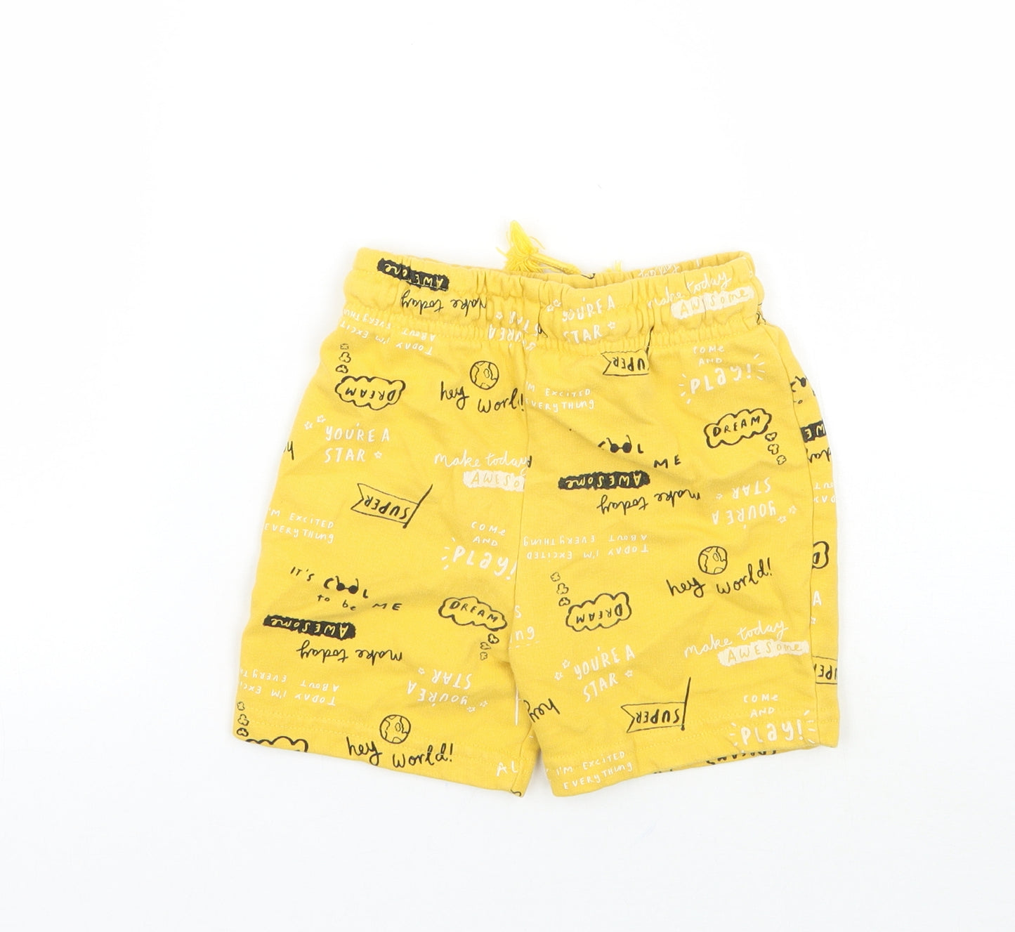 George Boys Yellow   Sweat Shorts Size 3-4 Years