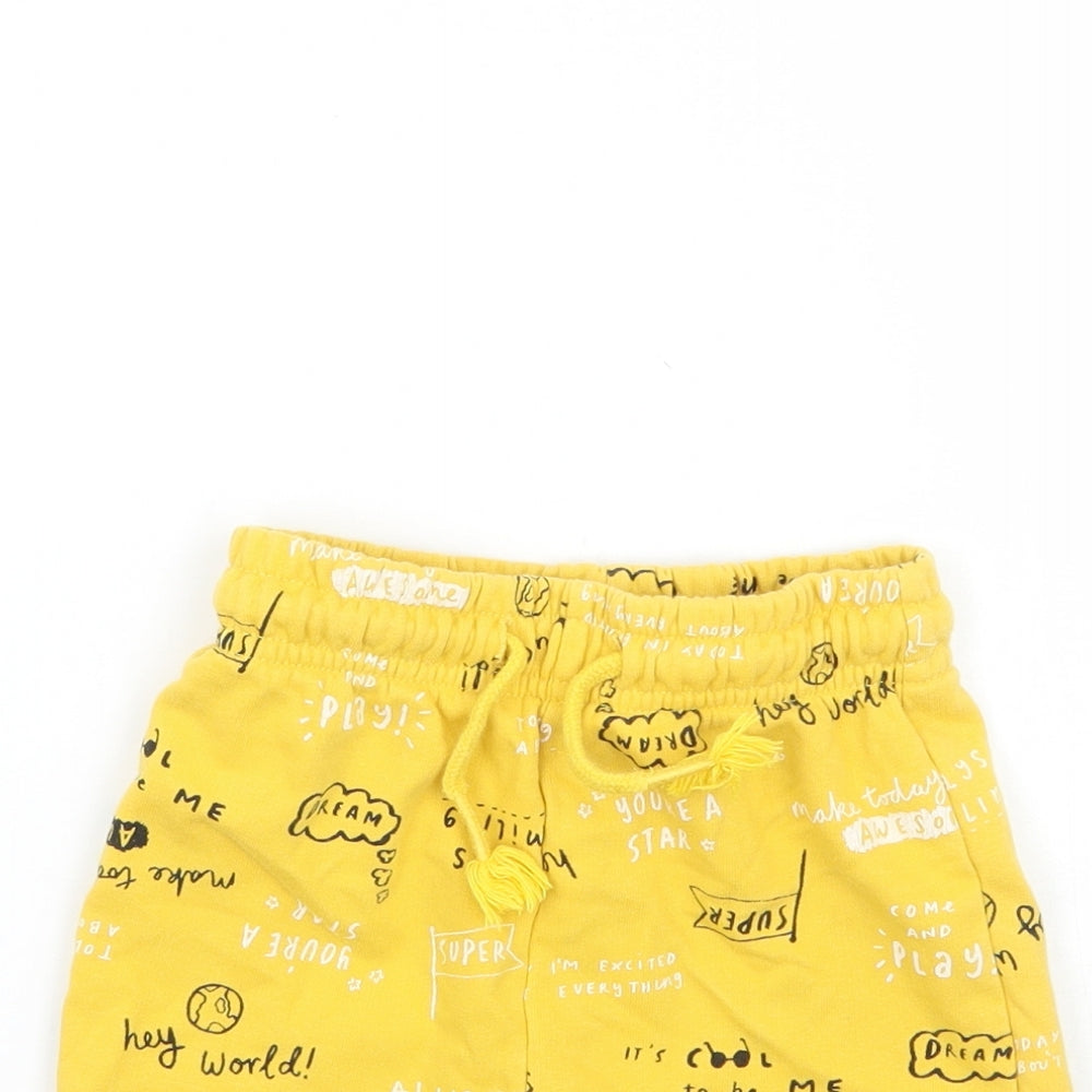 George Boys Yellow   Sweat Shorts Size 3-4 Years
